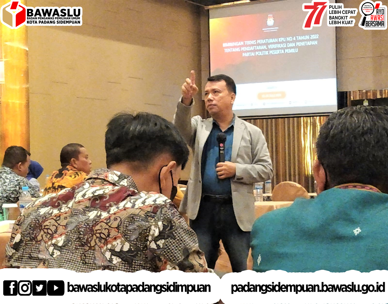 Bawaslu Padang  Sidempuan hadiri Rakor Identifikasi Potensi Sengketa pada Pengawasan Tahapan Verifikasi Partai Politik Peserta Pemilu Tahun 2024.