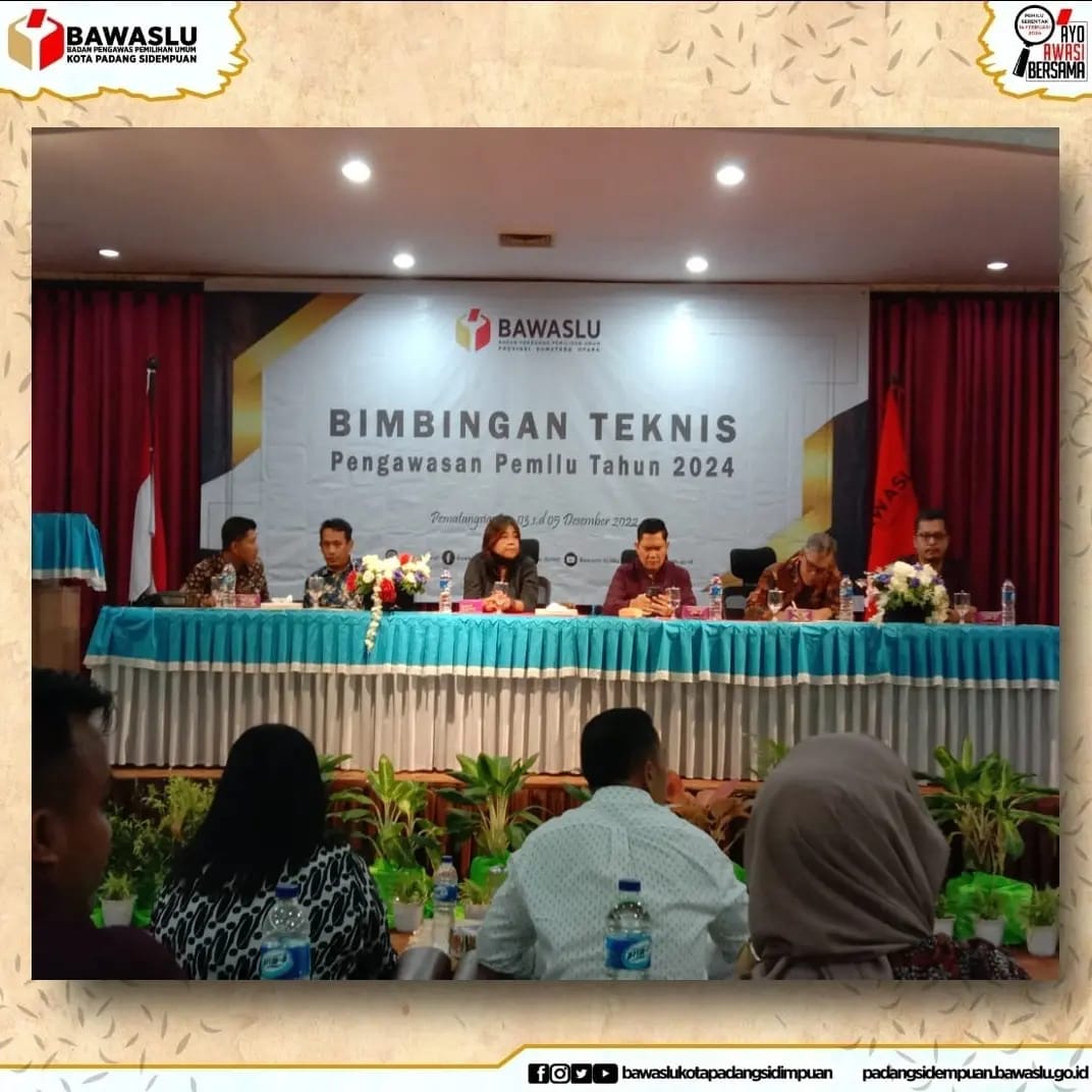 Bawaslu Kota Padang Sidempuan Hadiri Kegiatan Bimbingan Teknis Pengawasan Pemilu Tahun 2024