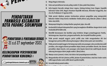 REKRUTMEN TERBUKA PANITIA PENGAWAS PEMILIHAN UMUM (PANWASLU) KECAMATAN