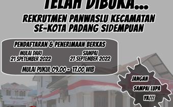 Ayo Buruan Daftar...!!! Pendaftaran Panwaslu Kecamatan telah dibuka